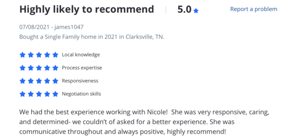 5 Star Review From Army Officer Moving To Clarksville TN